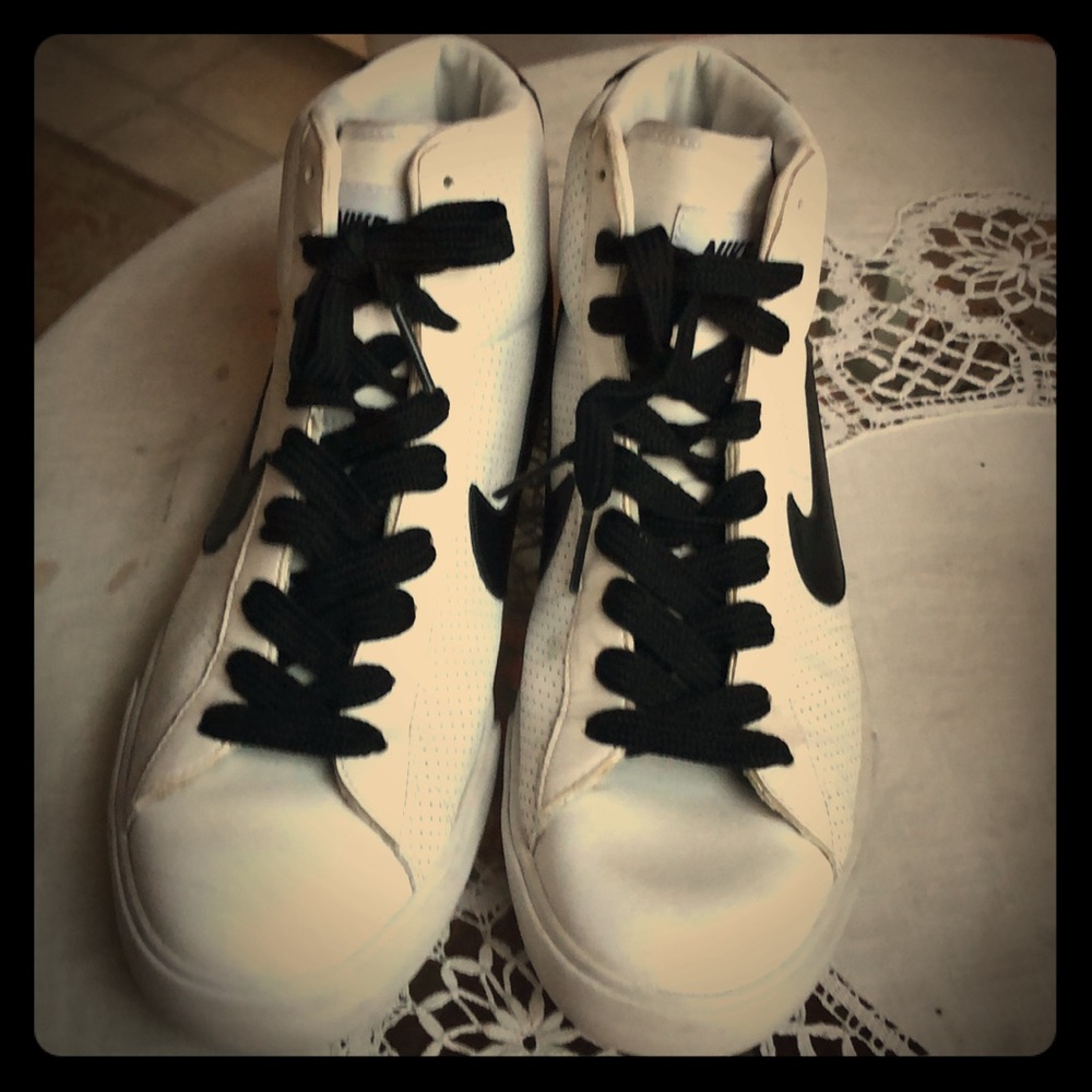Nike white and black classic high tops